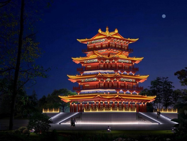 古建筑灯光10